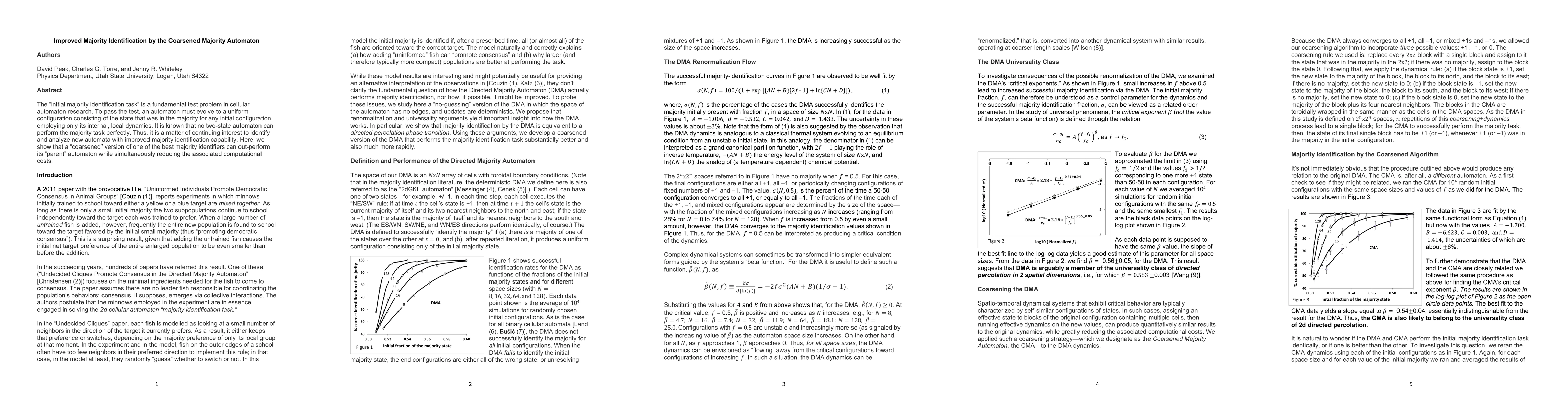 Thumbnail for Improved Majority Identification by the Coarsened Majority Automaton
