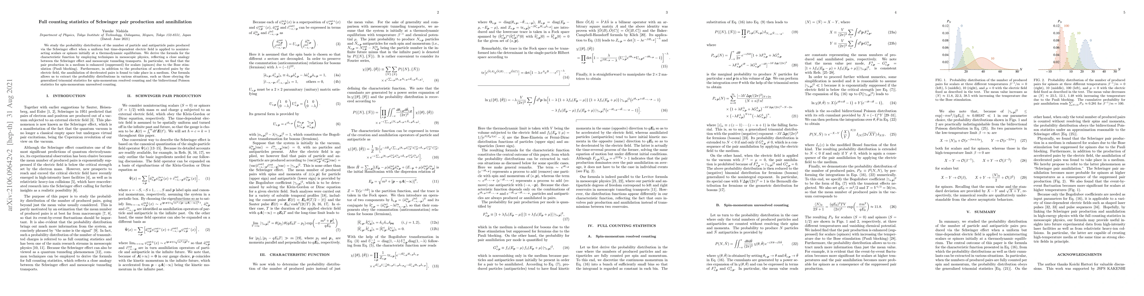 Thumbnail for Full counting statistics of Schwinger pair production and annihilation