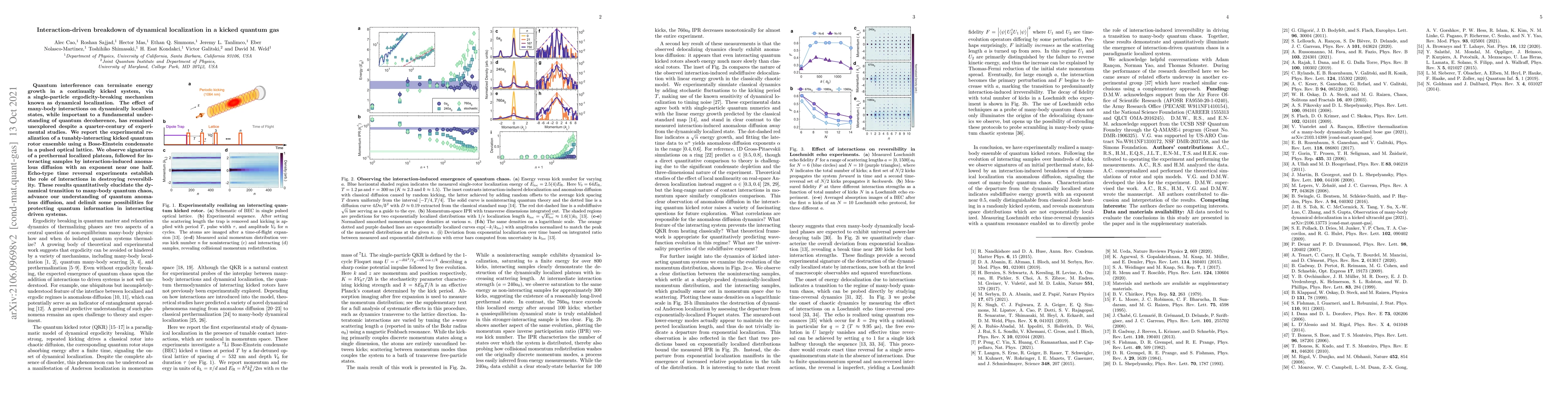 Thumbnail for Interaction-driven breakdown of dynamical localization in a kicked
  quantum gas