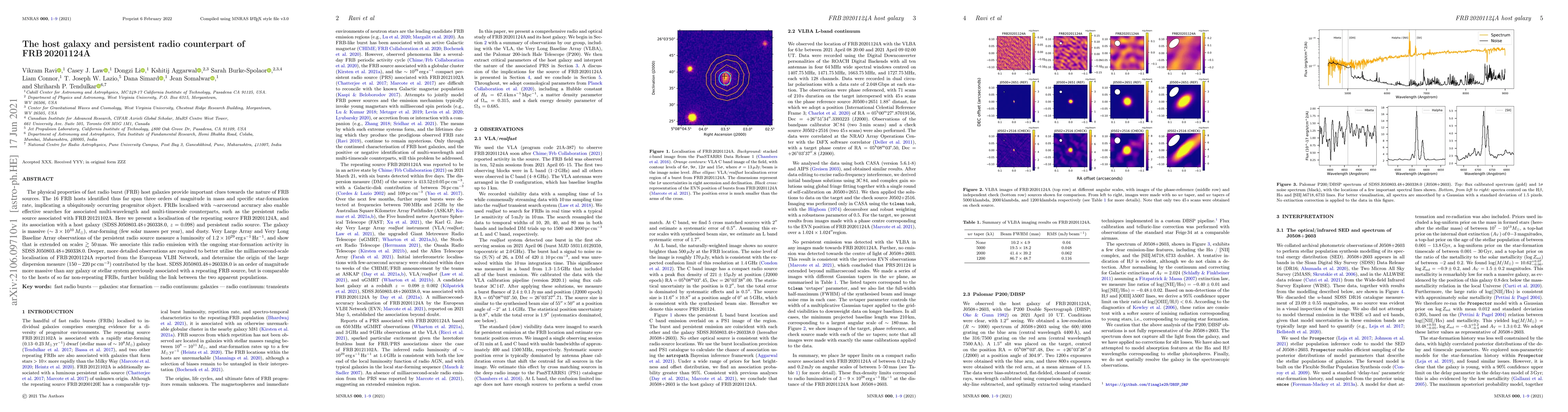 Thumbnail for The host galaxy and persistent radio counterpart of FRB 20201124A
