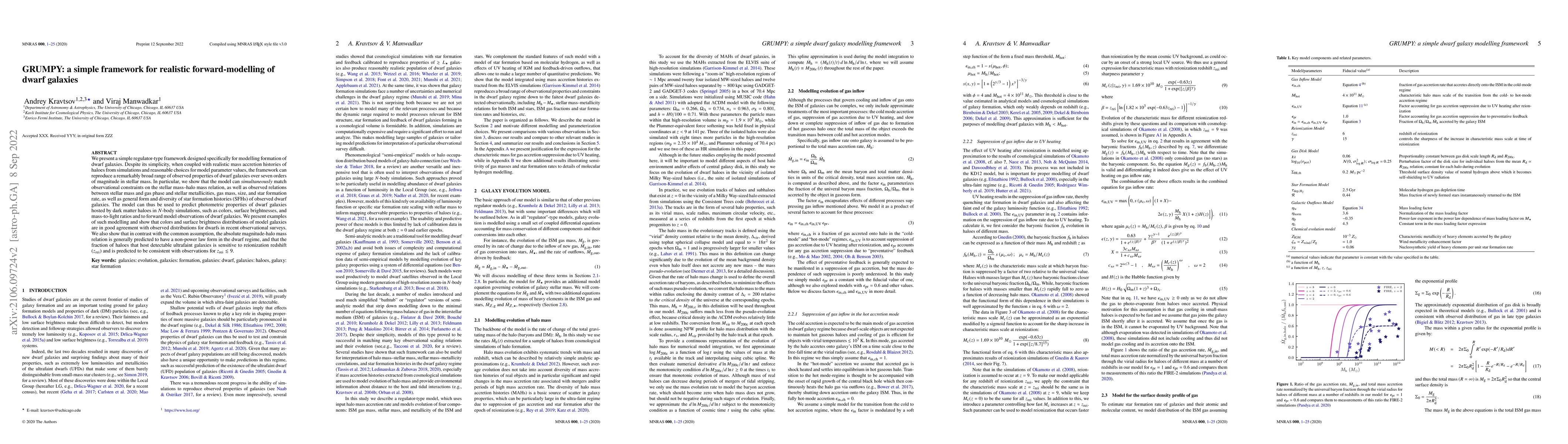 Thumbnail for GRUMPY: a simple framework for realistic forward-modelling of dwarf
  galaxies