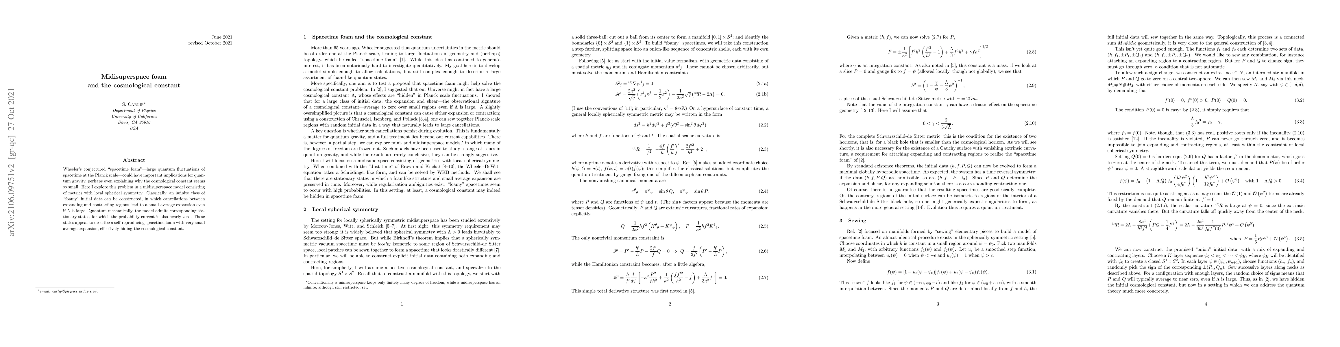 Thumbnail for Midisuperspace foam and the cosmological constant
