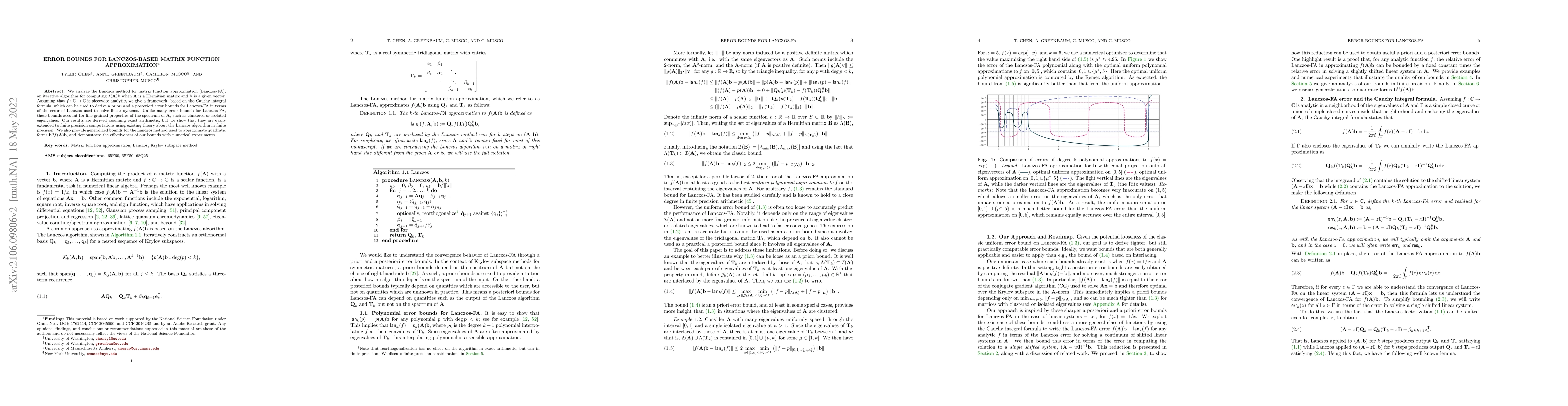 Thumbnail for Error bounds for Lanczos-based matrix function approximation