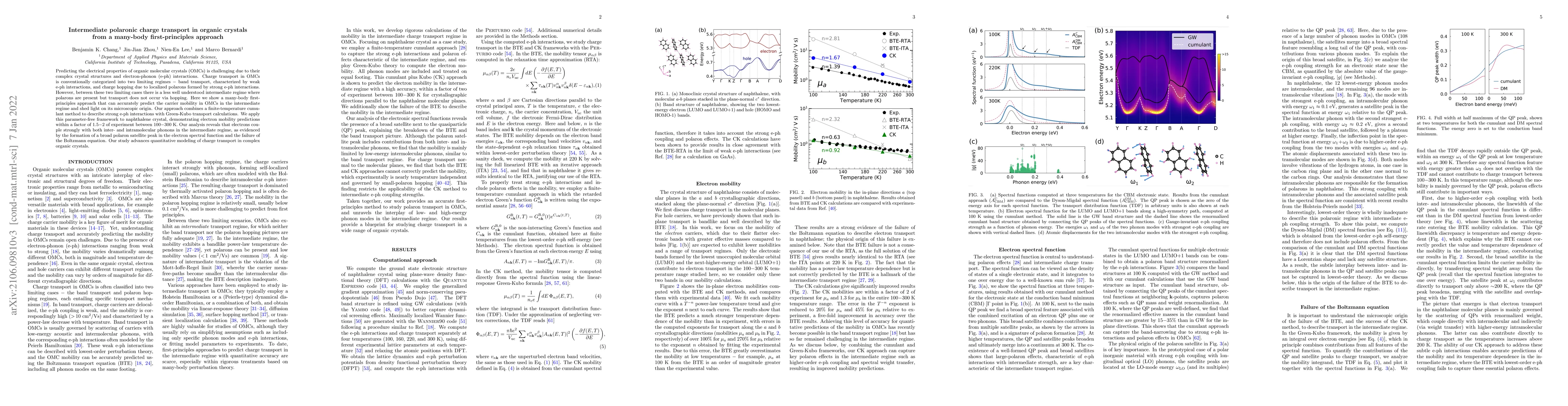 Thumbnail for Intermediate Polaronic Charge Transport in Organic Crystals from a
  Many-Body First-Principles Approach
