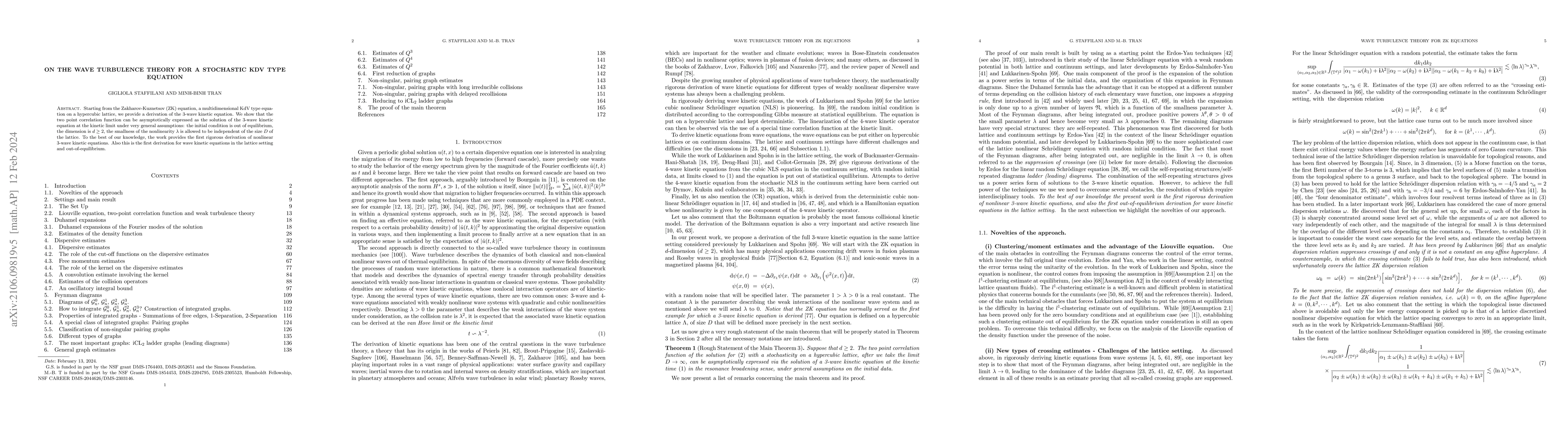 Thumbnail for On the wave turbulence theory for a stochastic KdV type equation