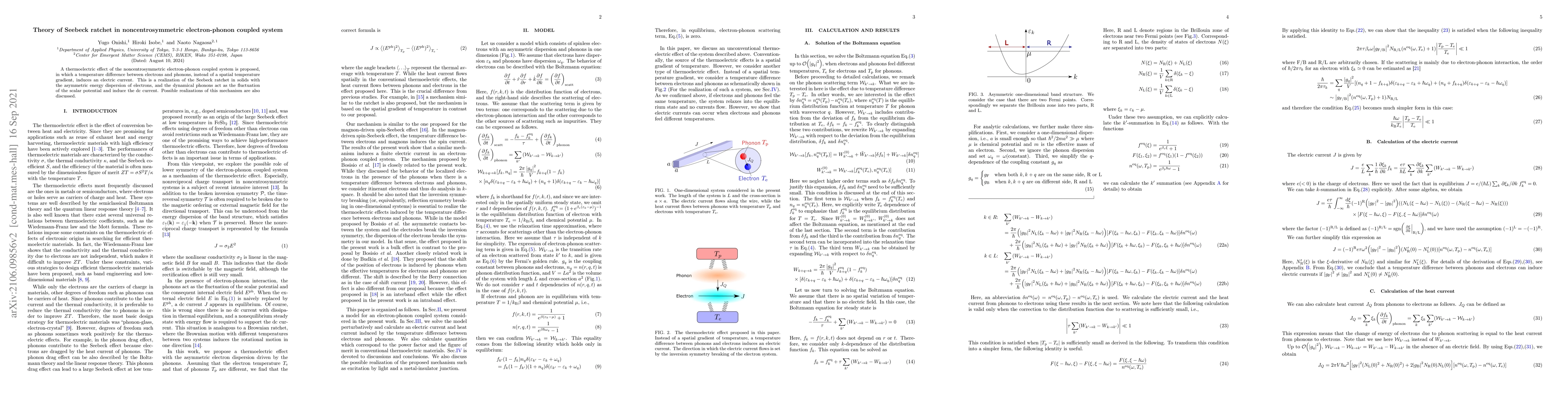 Thumbnail for Theory of Seebeck ratchet in noncentrosymmetric electron-phonon coupled
  system
