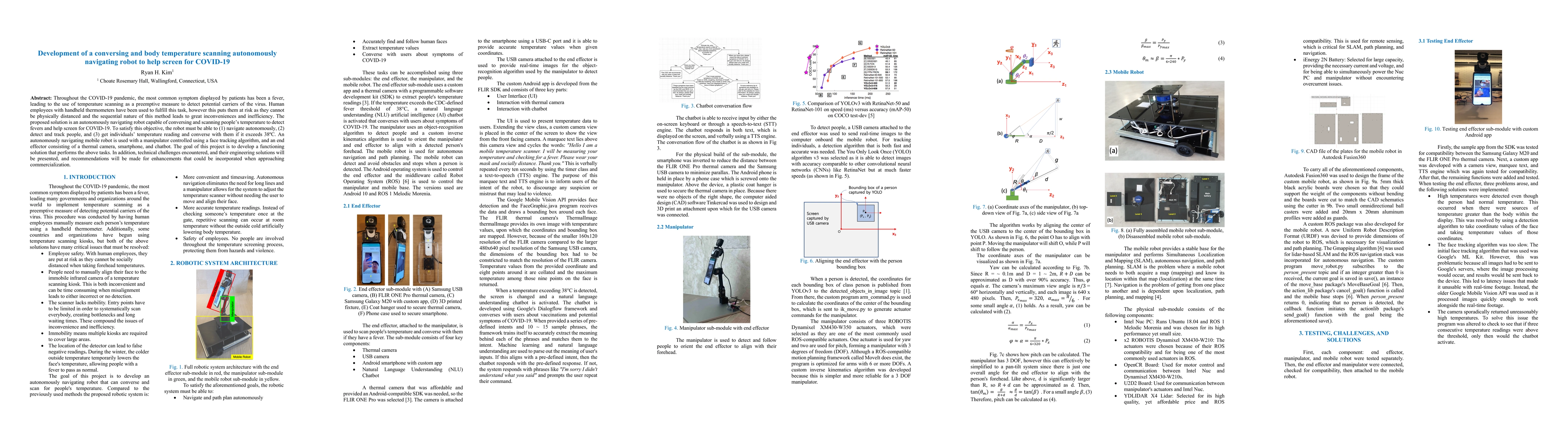 Thumbnail for Development of a conversing and body temperature scanning autonomously
  navigating robot to help screen for COVID-19