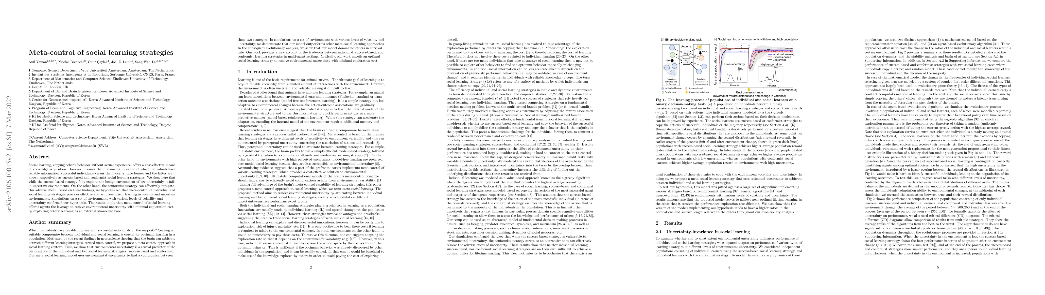 Thumbnail for Meta-control of social learning strategies