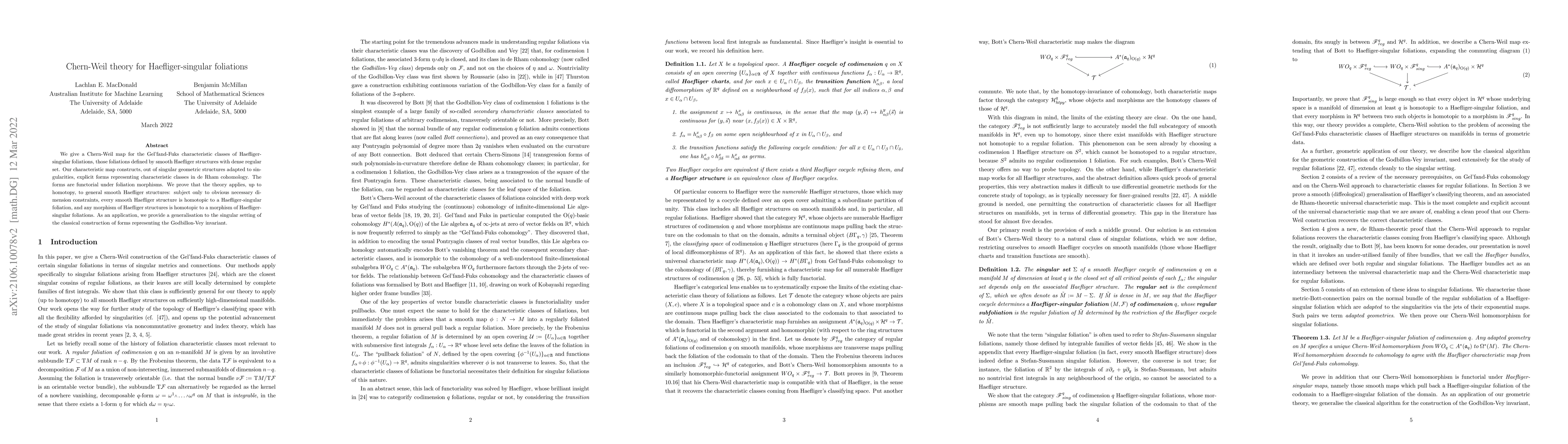 Thumbnail for Chern-Weil theory for Haefliger-singular foliations