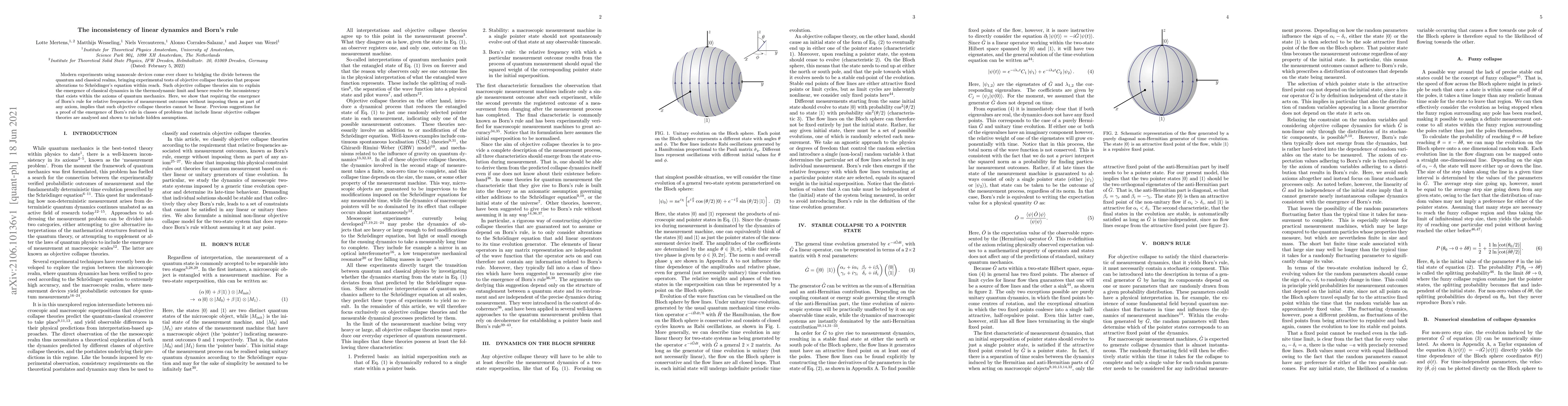 Thumbnail for The inconsistency of linear dynamics and Born's rule