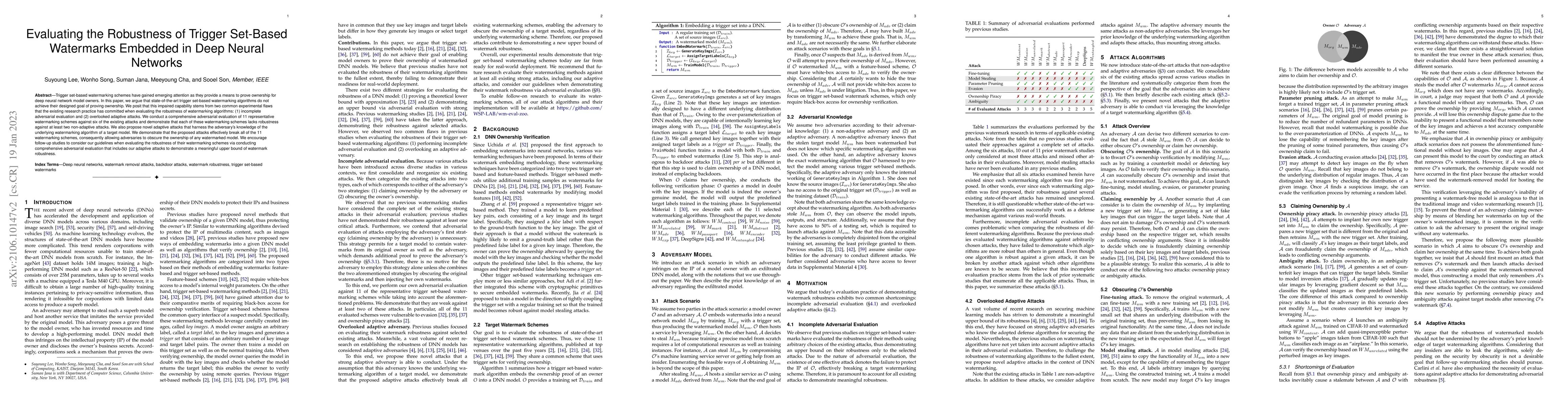 Thumbnail for Evaluating the Robustness of Trigger Set-Based Watermarks Embedded in
  Deep Neural Networks