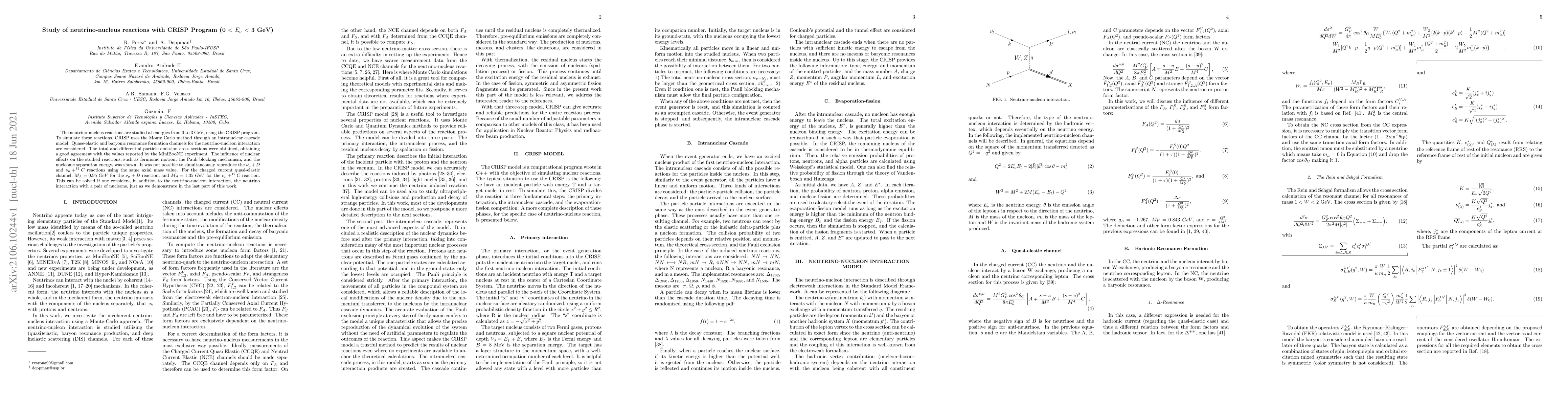 Thumbnail for Study of neutrino-nucleus reactions with CRISP Program (0 < $E_\nu$ < 3
  GeV)