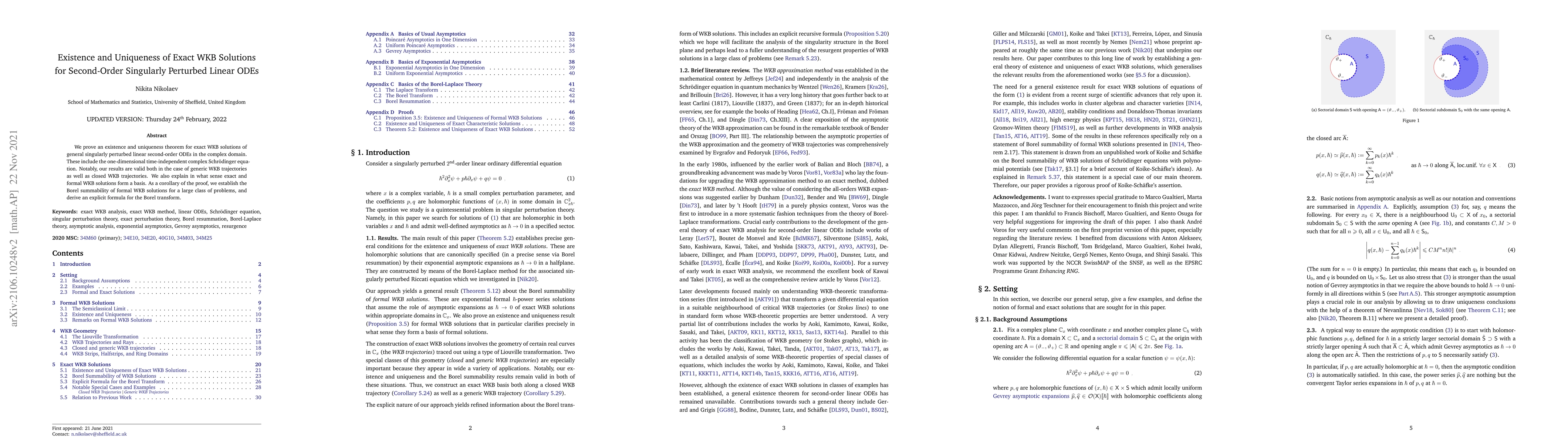 Thumbnail for Existence and Uniqueness of Exact WKB Solutions for Second-Order
  Singularly Perturbed Linear ODEs
