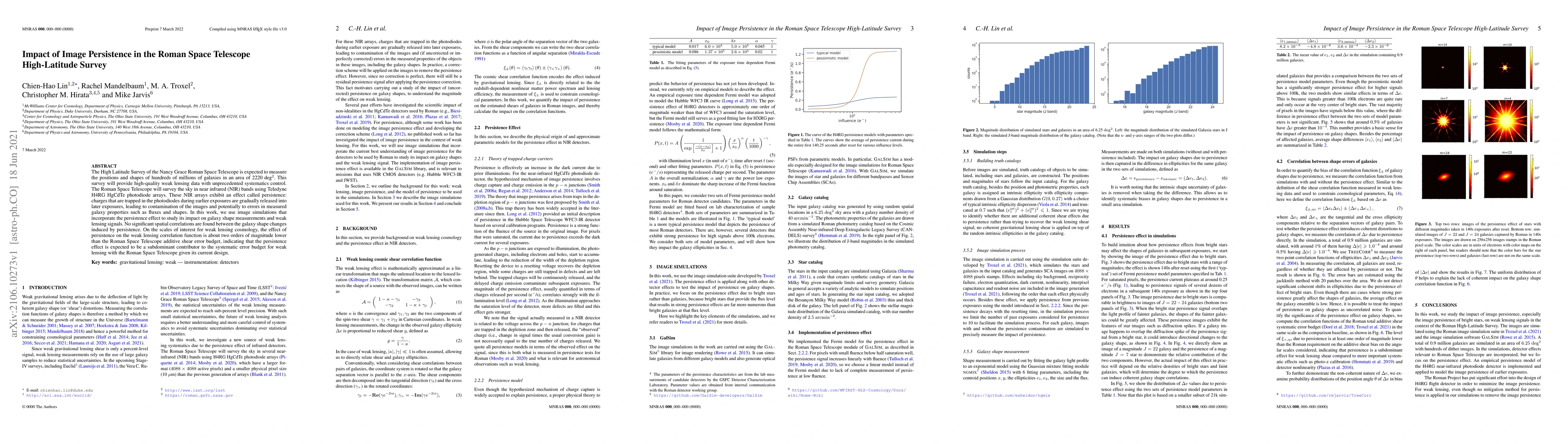 Thumbnail for Impact of Image Persistence in the Roman Space Telescope High-Latitude
  Survey