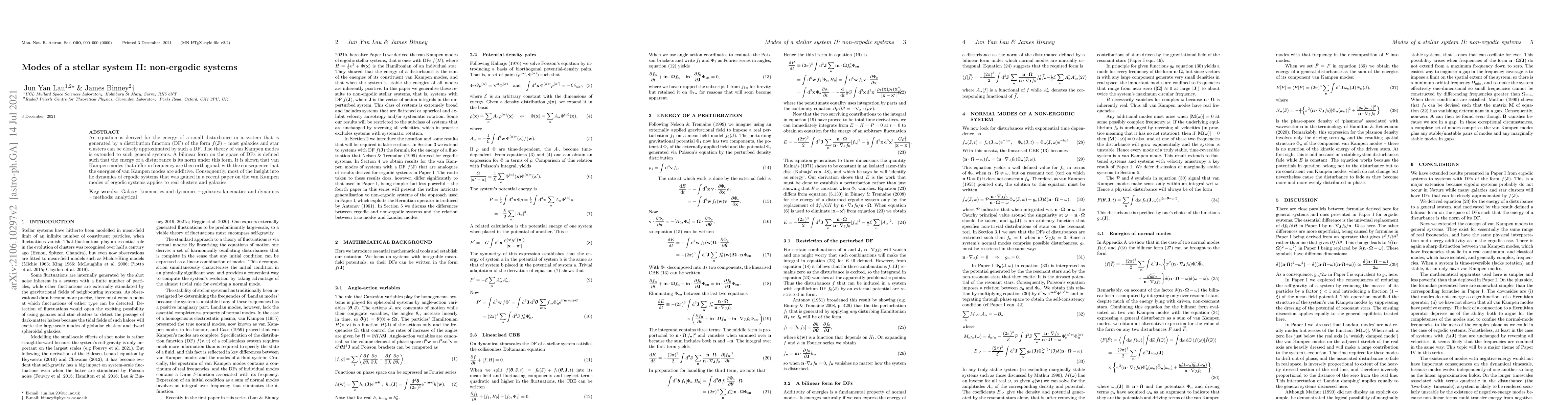 Thumbnail for Modes of a stellar system II: non-ergodic systems