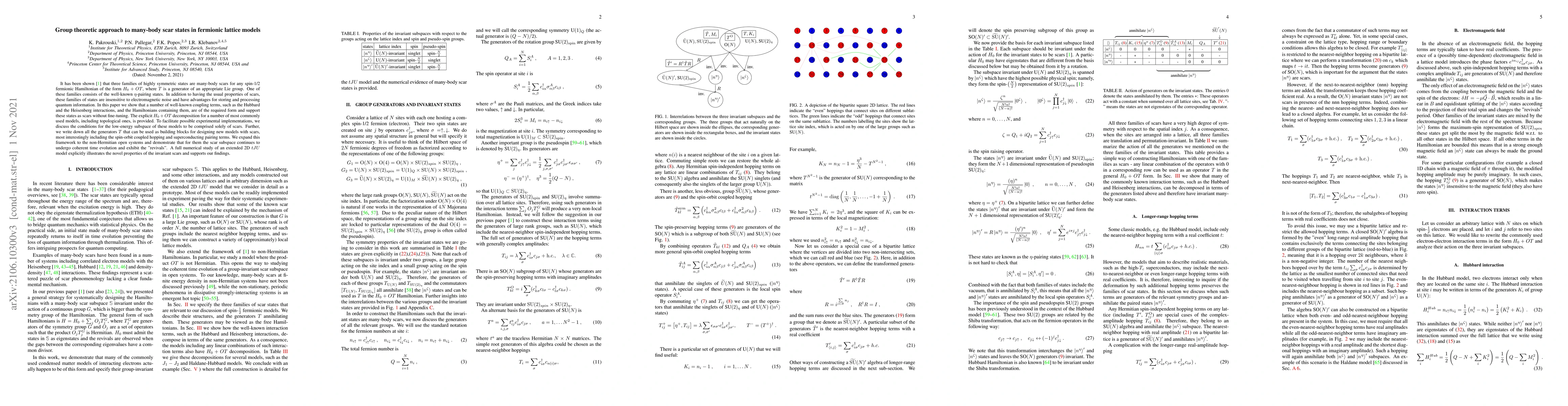 Thumbnail for Group theoretic approach to many-body scar states in fermionic lattice
  models