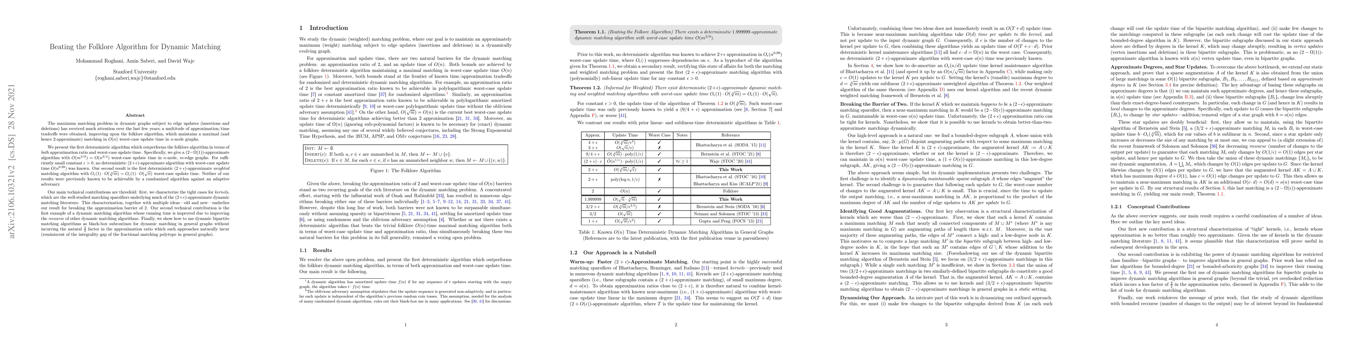 Thumbnail for Beating the Folklore Algorithm for Dynamic Matching