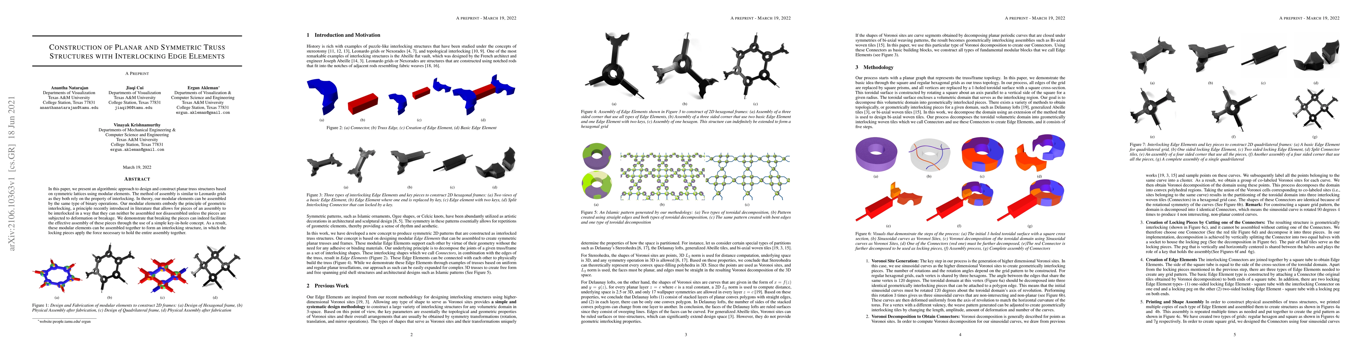 Thumbnail for Construction of Planar and Symmetric Truss Structures with Interlocking
  Edge Elements