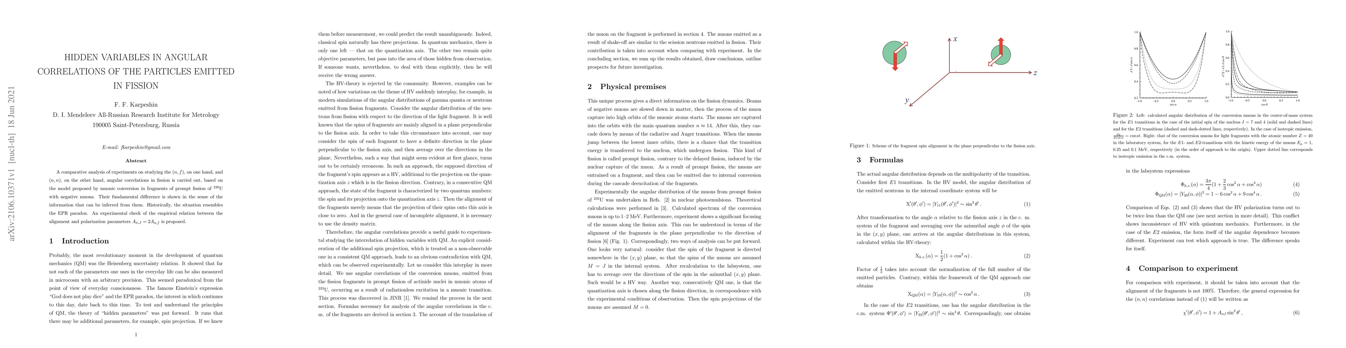 Thumbnail for Hidden variables in angular correlations of the particles emitted in
  fission