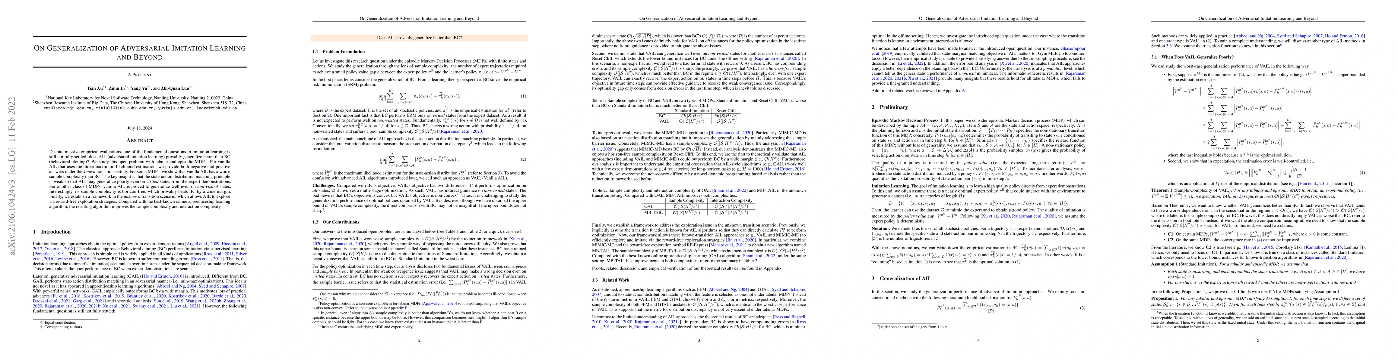 Thumbnail for On Generalization of Adversarial Imitation Learning and Beyond