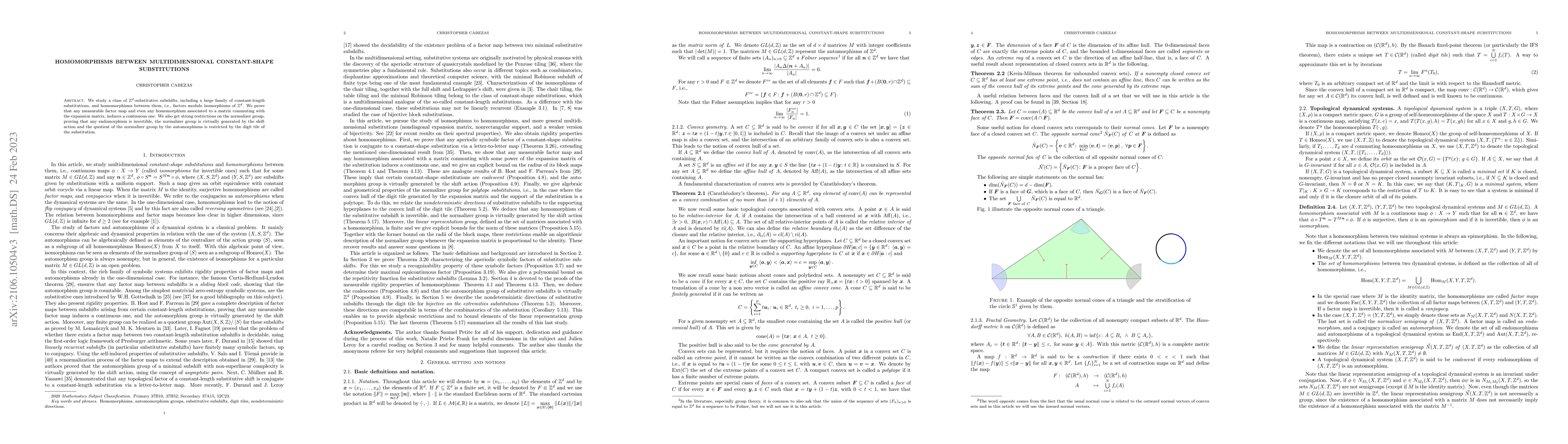 Thumbnail for Homomorphisms between multidimensional constant-shape substitutions