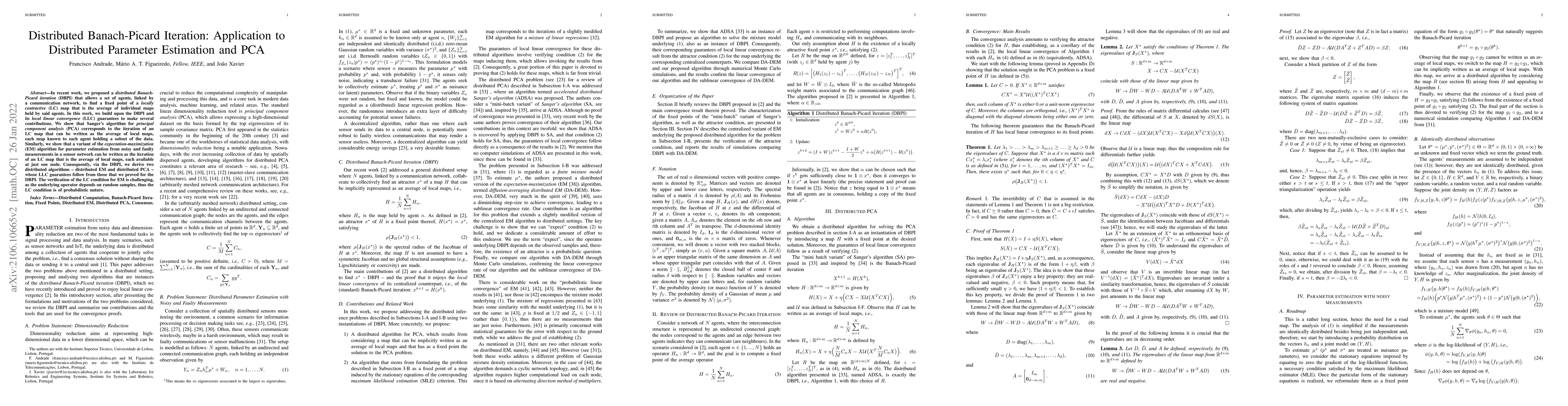Thumbnail for Distributed Banach-Picard Iteration: Application to Distributed EM and
  Distributed PCA
