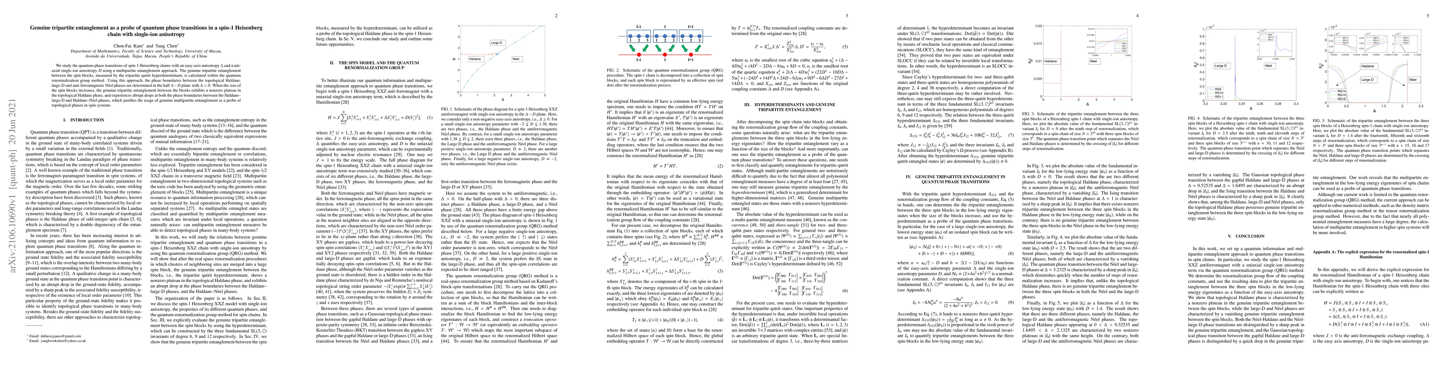 Thumbnail for Genuine tripartite entanglement as a probe of quantum phase transitions
  in a spin-1 Heisenberg chain with single-ion anisotropy