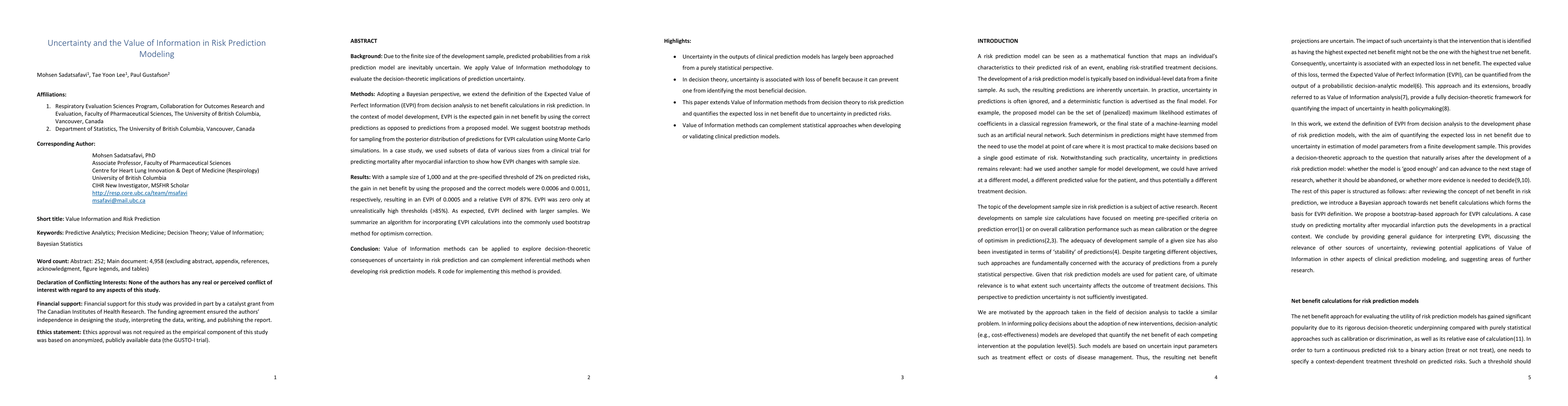 Thumbnail for Uncertainty and Value of Information in Risk Prediction Modeling