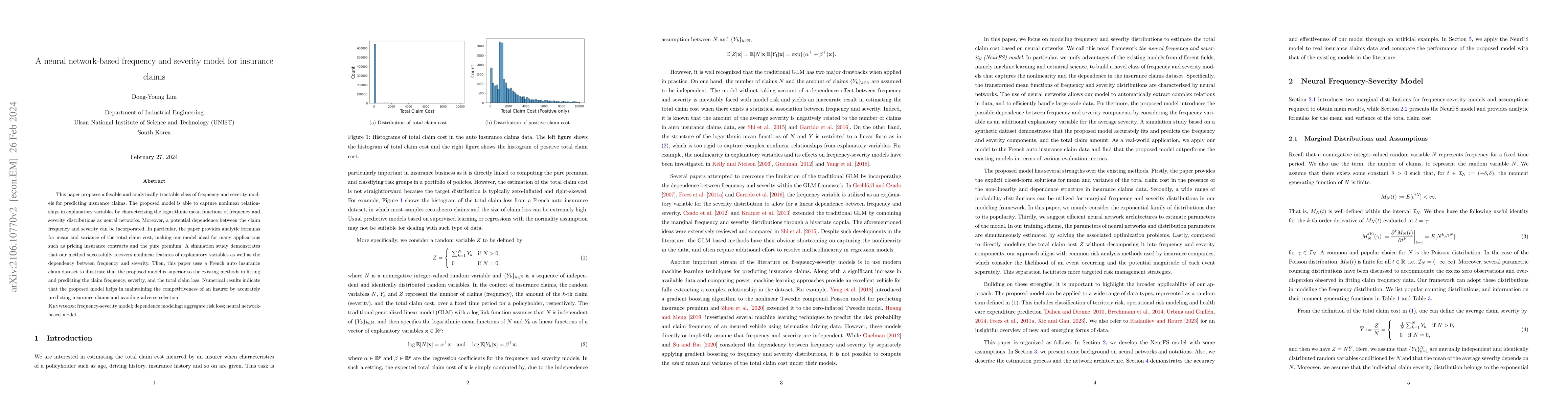 Thumbnail for A Neural Frequency-Severity Model and Its Application to Insurance
  Claims