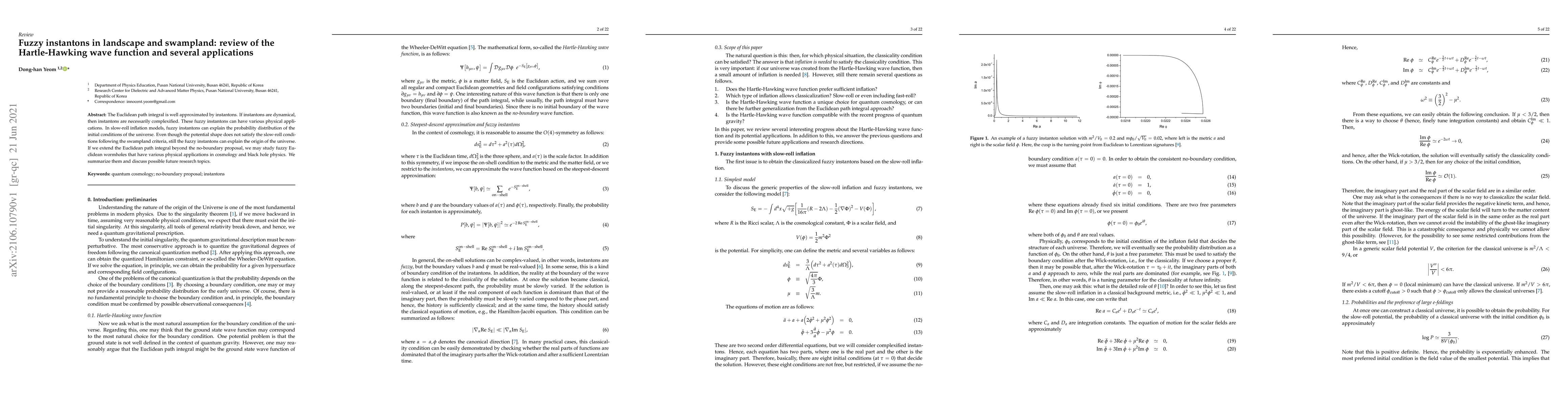 Thumbnail for Fuzzy instantons in landscape and swampland: review of the
  Hartle-Hawking wave function and several applications