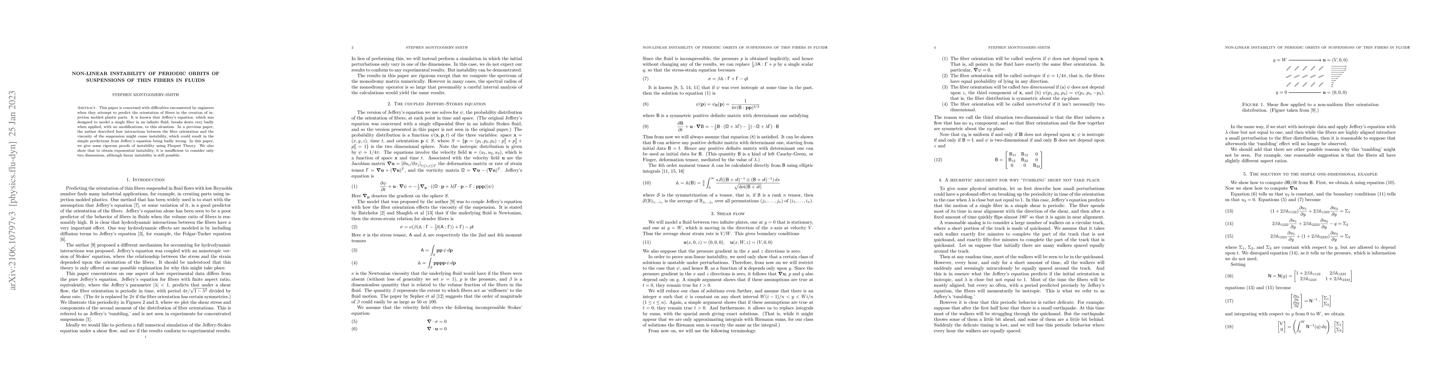 Thumbnail for Non-linear Instability of periodic orbits of suspensions of thin fibers
  in fluids