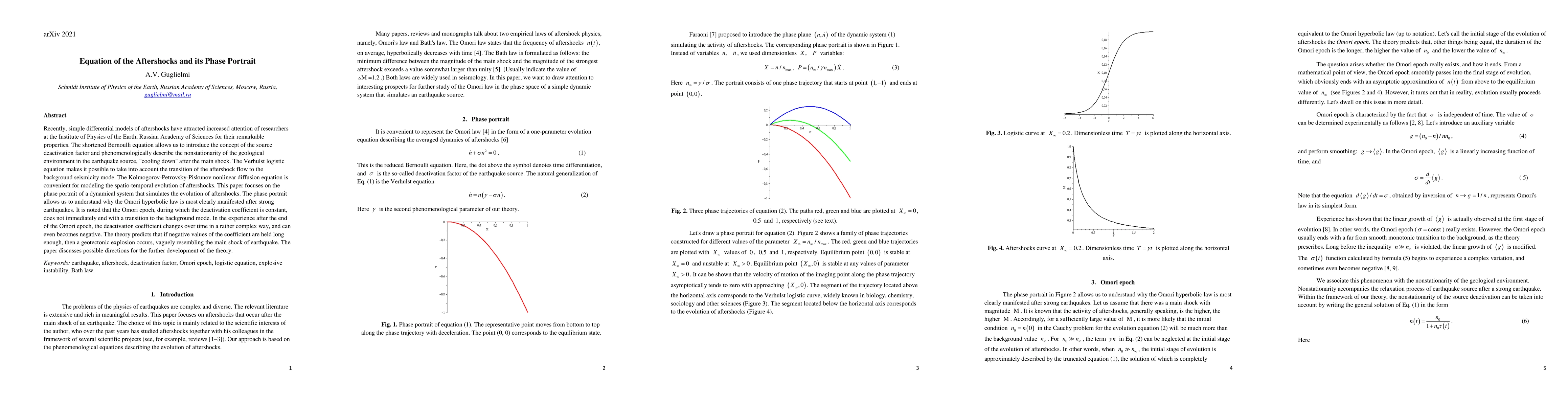 Thumbnail for Equation of the Aftershocks and its Phase Portrait