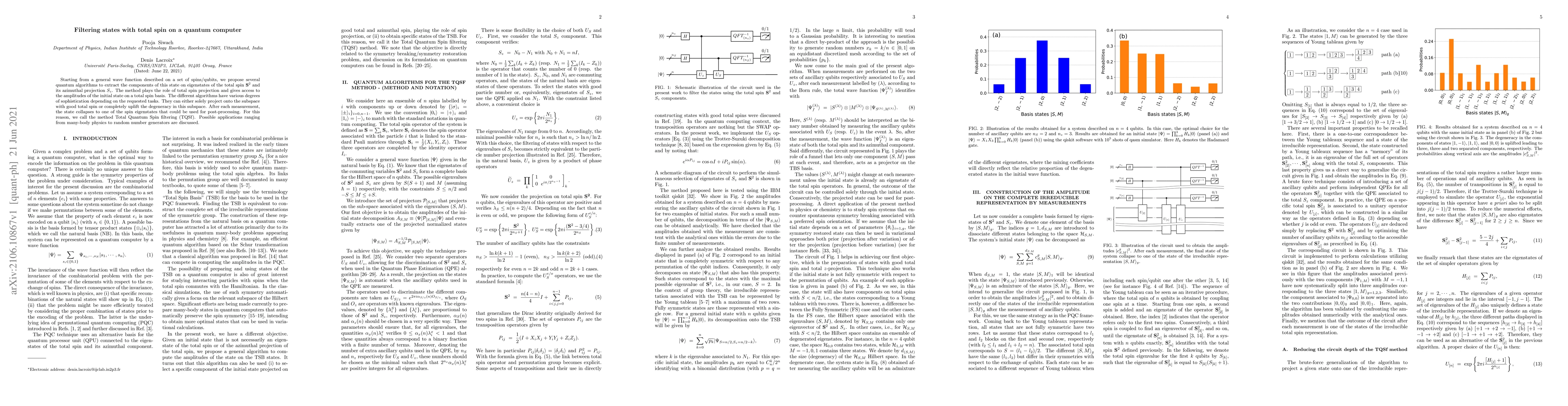 Thumbnail for Filtering states with total spin on a quantum computer
