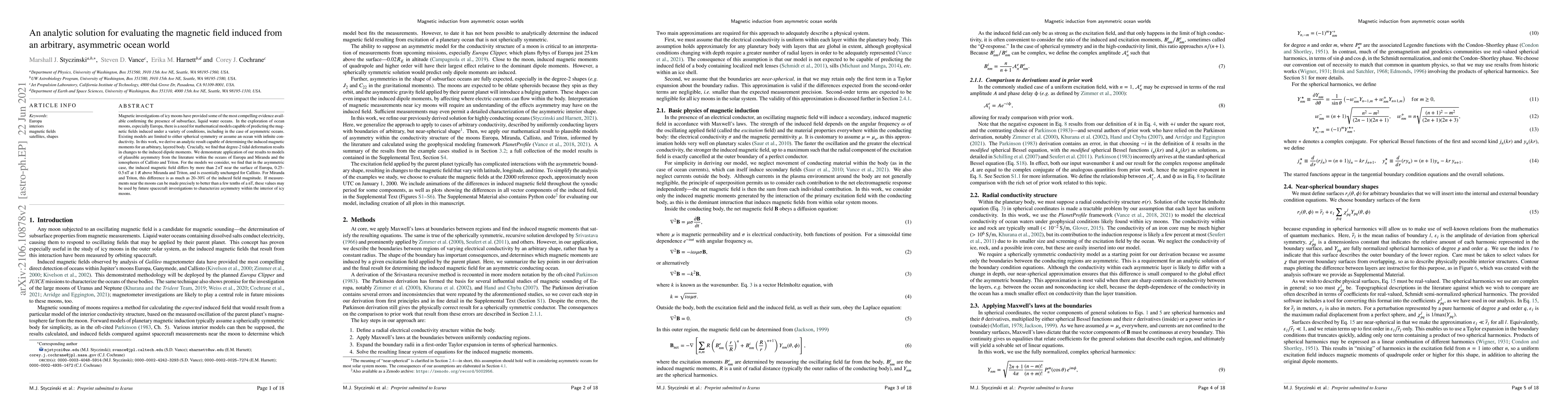 Thumbnail for An analytic solution for evaluating the magnetic field induced from an
  arbitrary, asymmetric ocean world