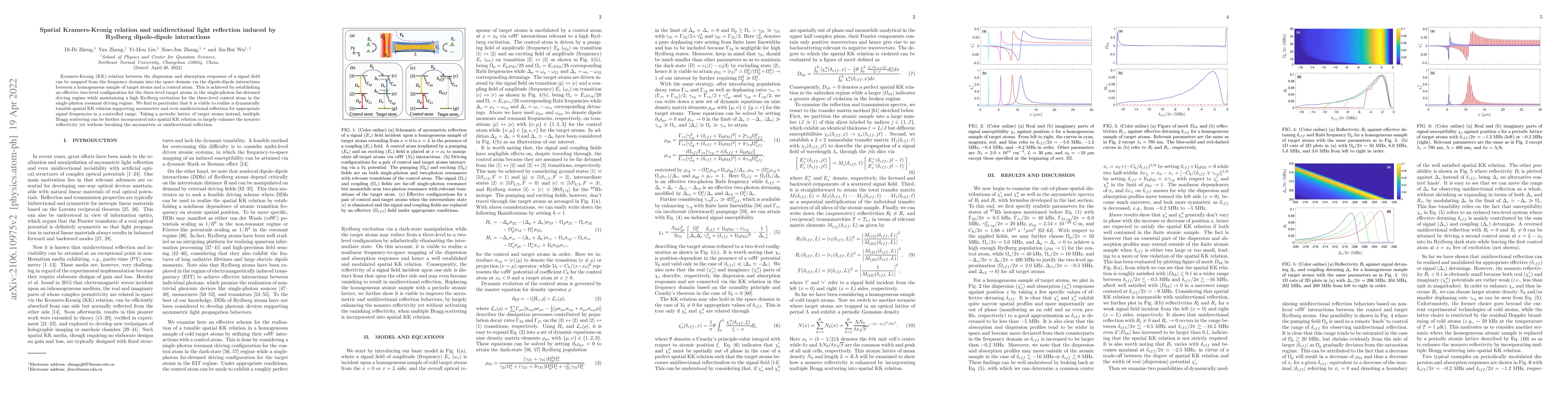 Thumbnail for Spatial Kramers-Kronig relation and unidirectional light reflection
  induced by Rydberg dipole-dipole interactions