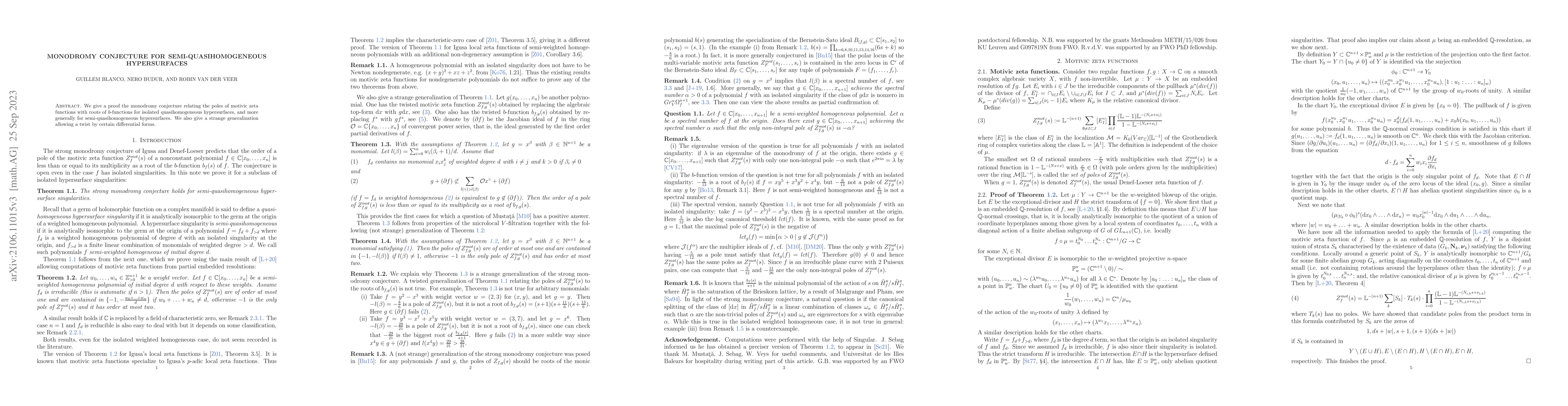 Thumbnail for Monodromy conjecture for semi-quasihomogeneous hypersurfaces