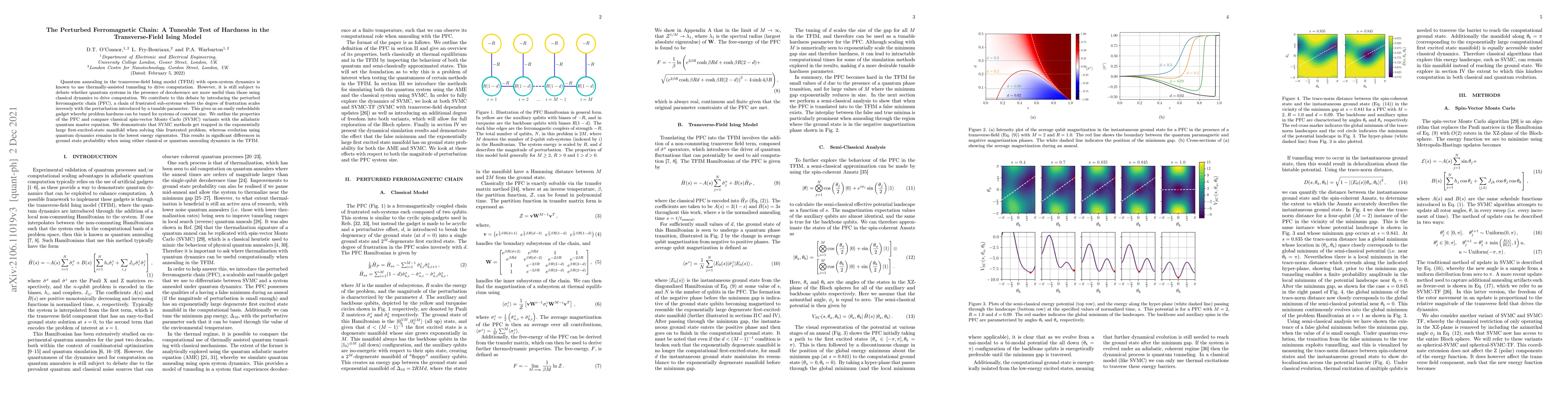Thumbnail for The Perturbed Ferromagnetic Chain: A Tuneable Test of Quantum Hardness
  in the Transverse-Field Ising Model