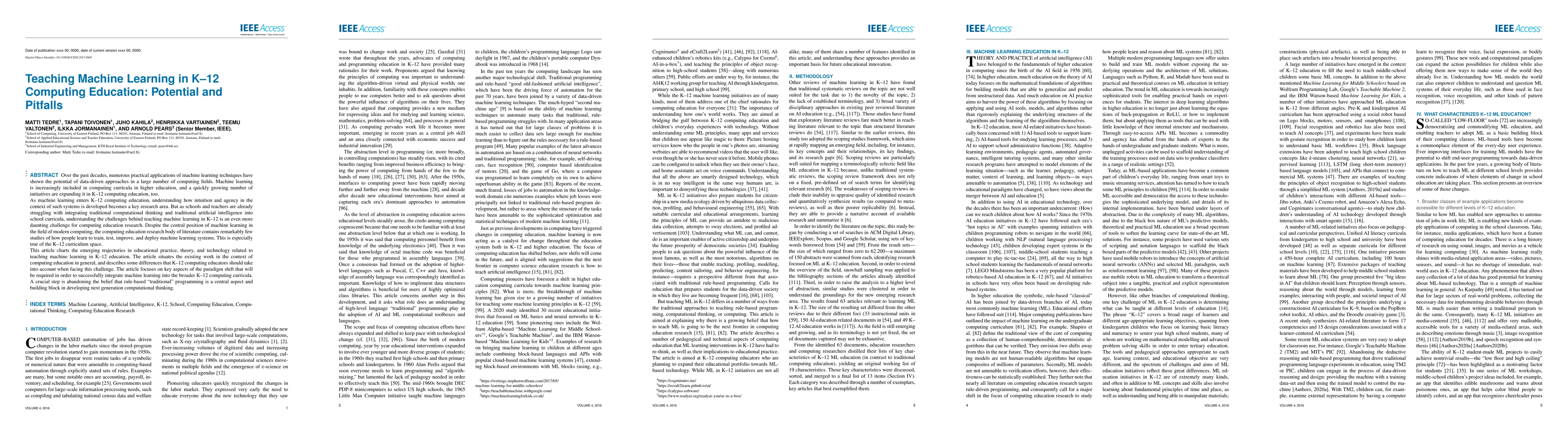 Thumbnail for Teaching Machine Learning in K-12 Computing Education: Potential and
  Pitfalls