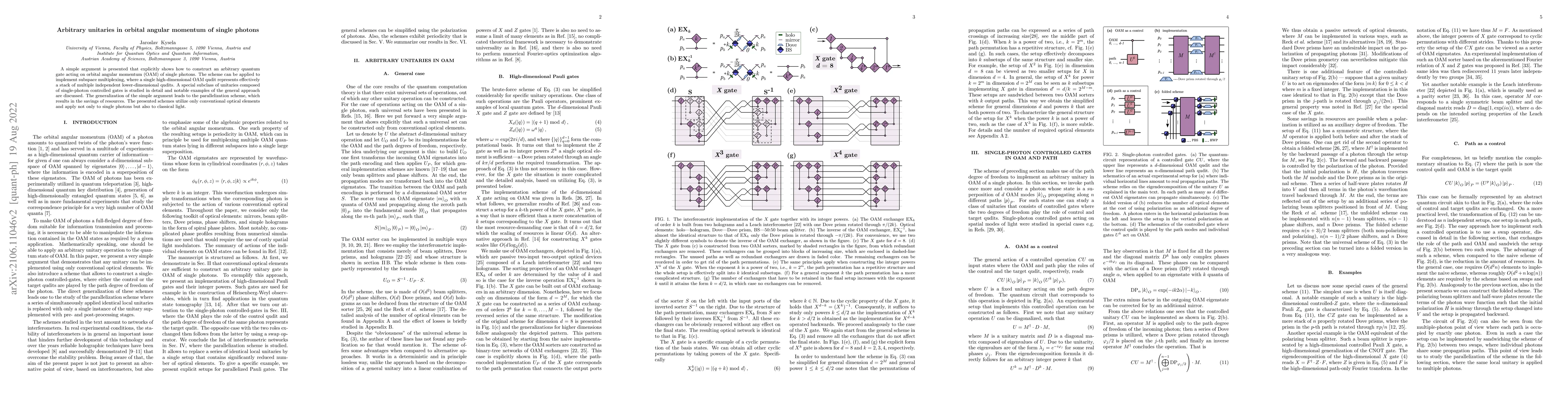Thumbnail for Arbitrary unitaries in orbital angular momentum of single photons