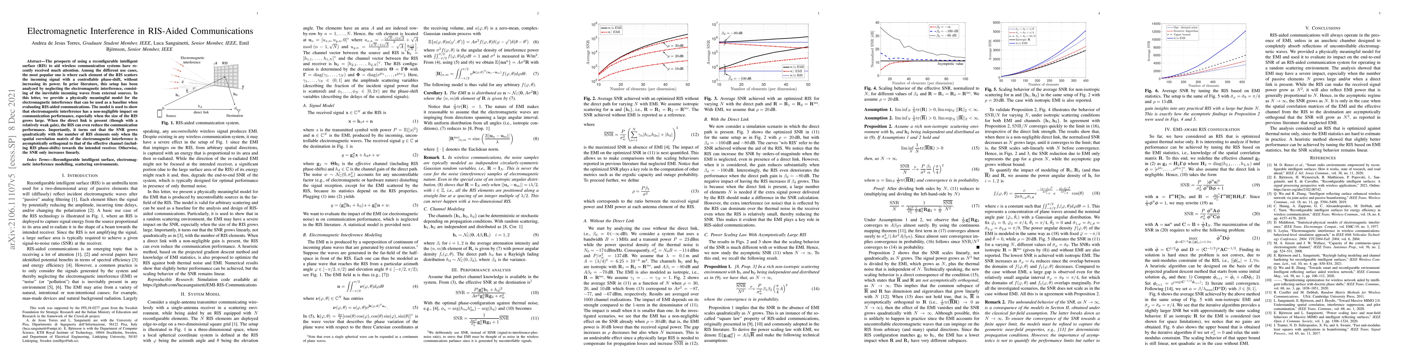 Thumbnail for Electromagnetic Interference in RIS-Aided Communications