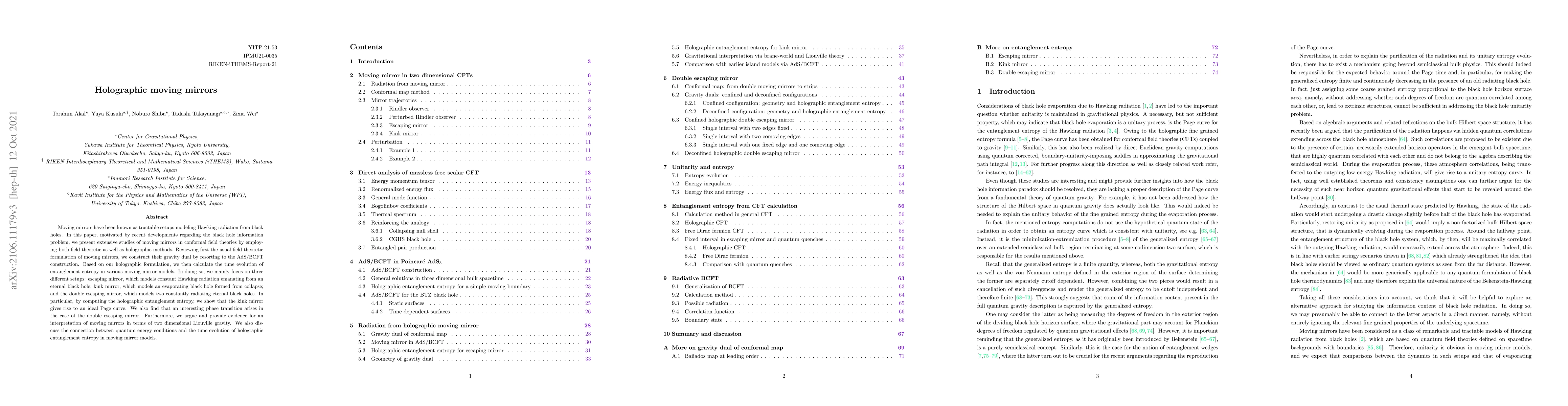 Thumbnail for Holographic moving mirrors