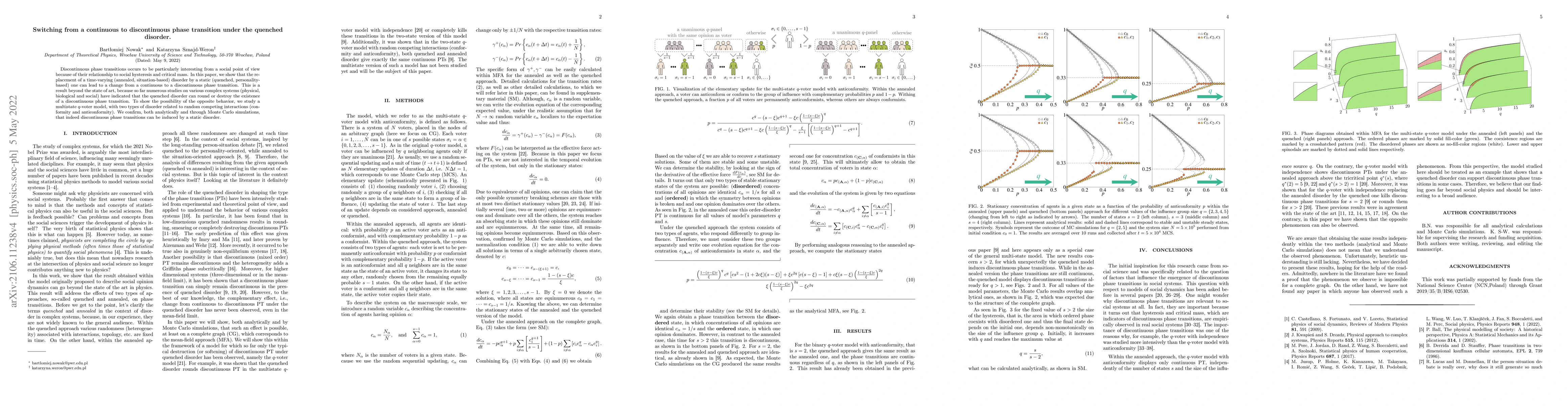 Thumbnail for Switching from a continuous to discontinuous phase transition under the
  quenched disorder