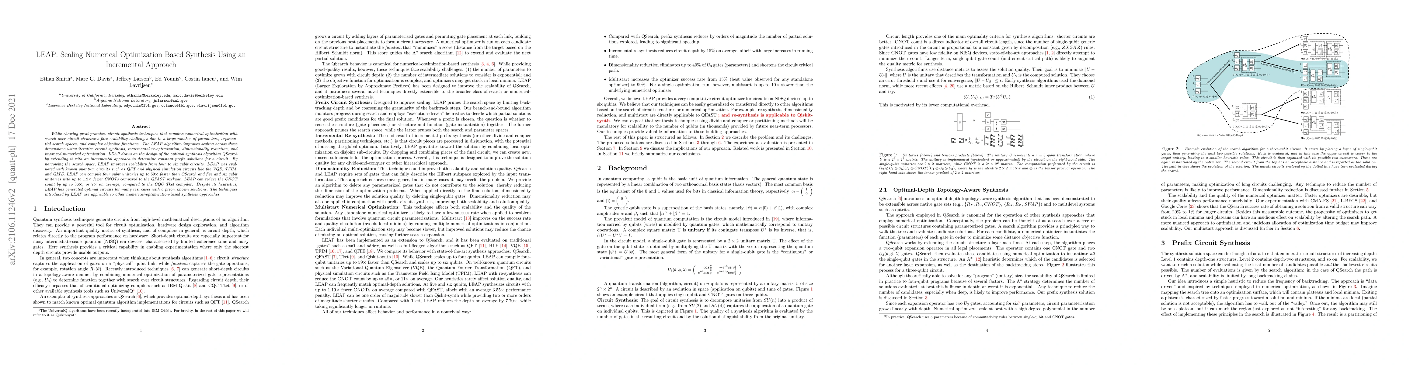 Thumbnail for LEAP: Scaling Numerical Optimization Based Synthesis Using an
  Incremental Approach