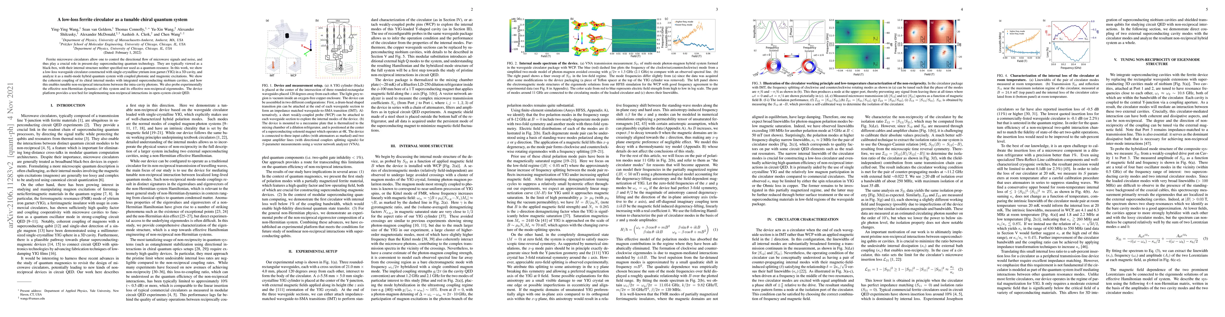 Thumbnail for A low-loss ferrite circulator as a tunable chiral quantum system