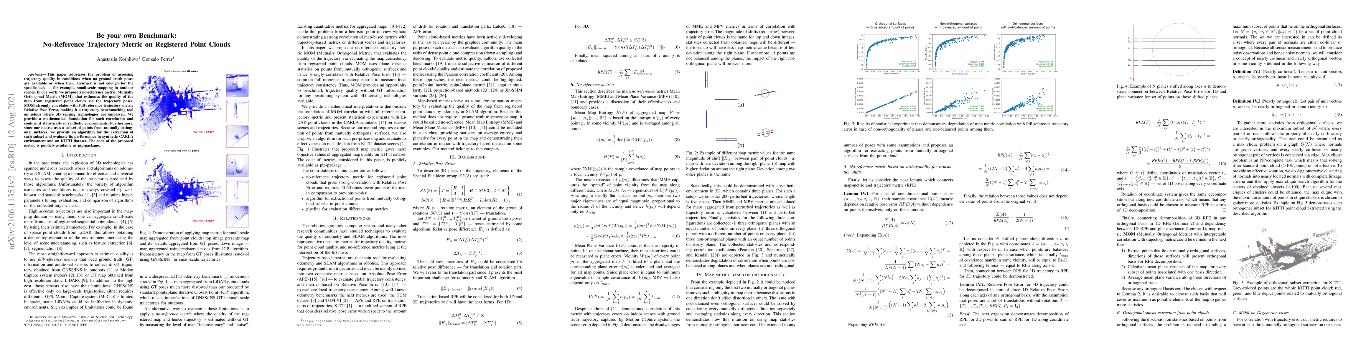 Thumbnail for Be your own Benchmark: No-Reference Trajectory Metric on Registered
  Point Clouds