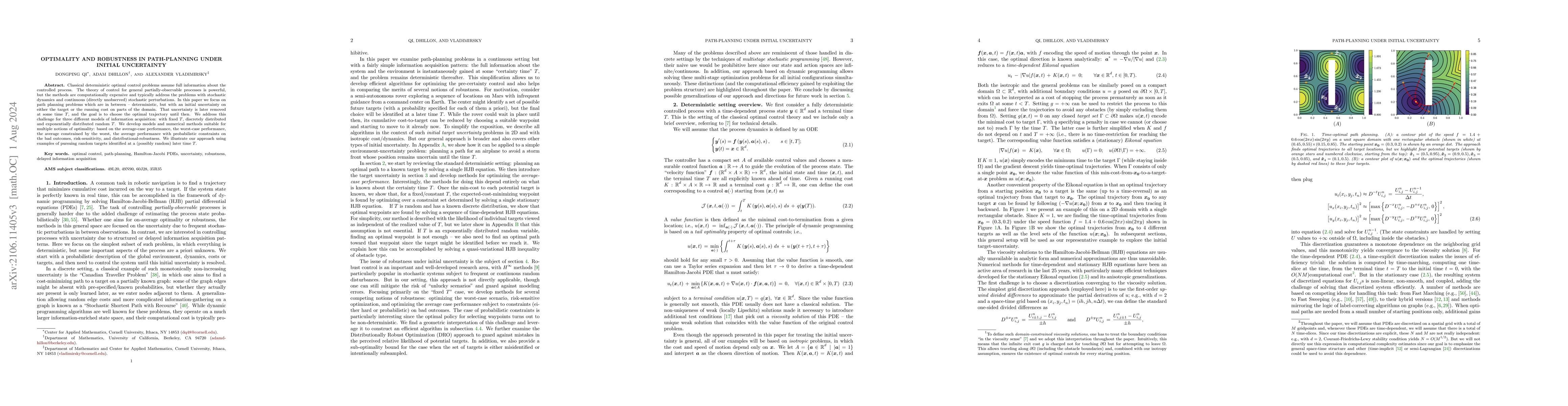 Thumbnail for Optimality and robustness in path-planning under initial uncertainty