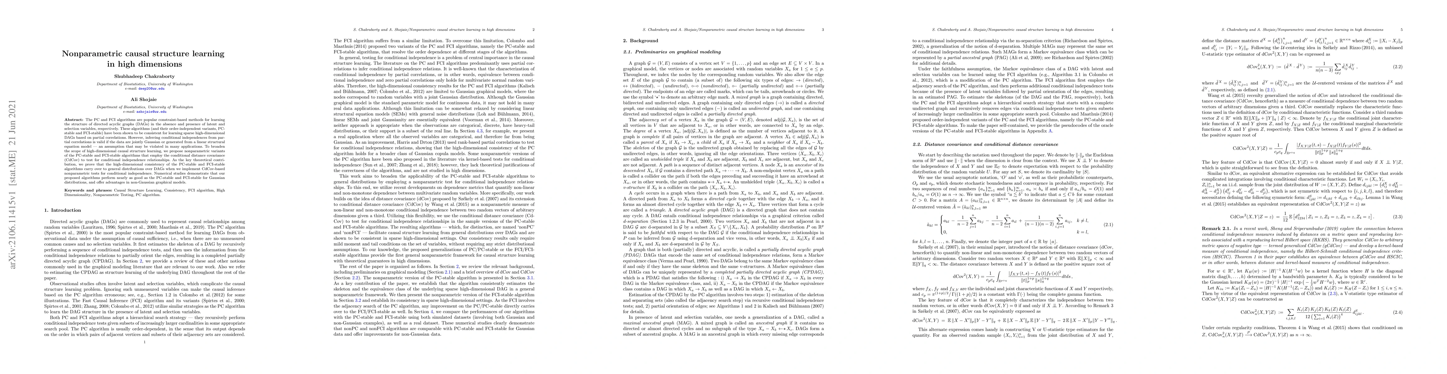 Thumbnail for Nonparametric causal structure learning in high dimensions