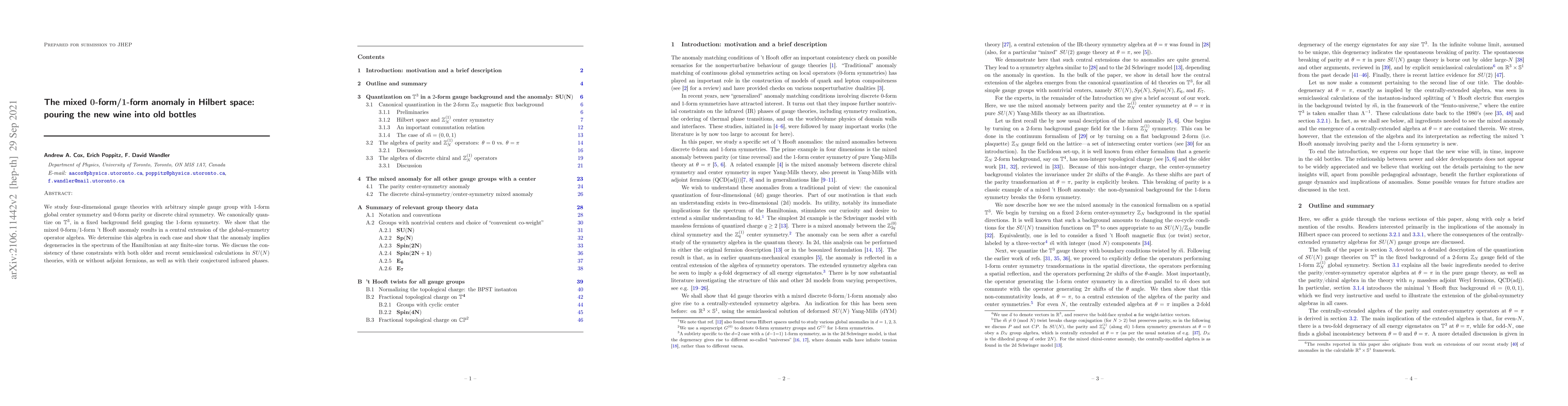 Thumbnail for The mixed $0$-form/$1$-form anomaly in Hilbert space: pouring new wine
  into old bottles