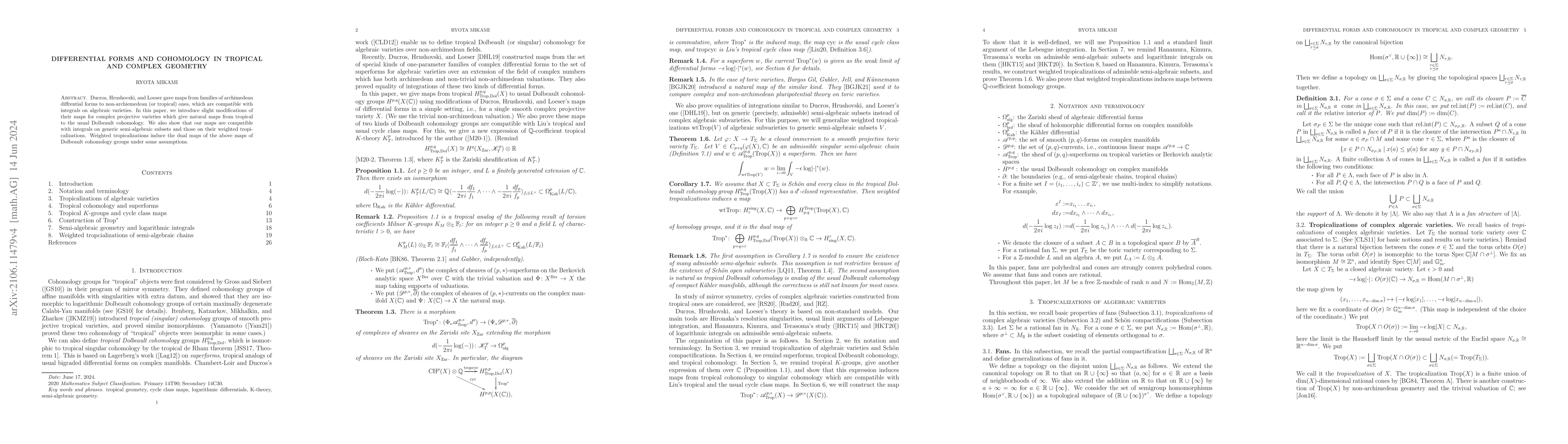 Thumbnail for Differential forms and cohomology in tropical and complex geometry