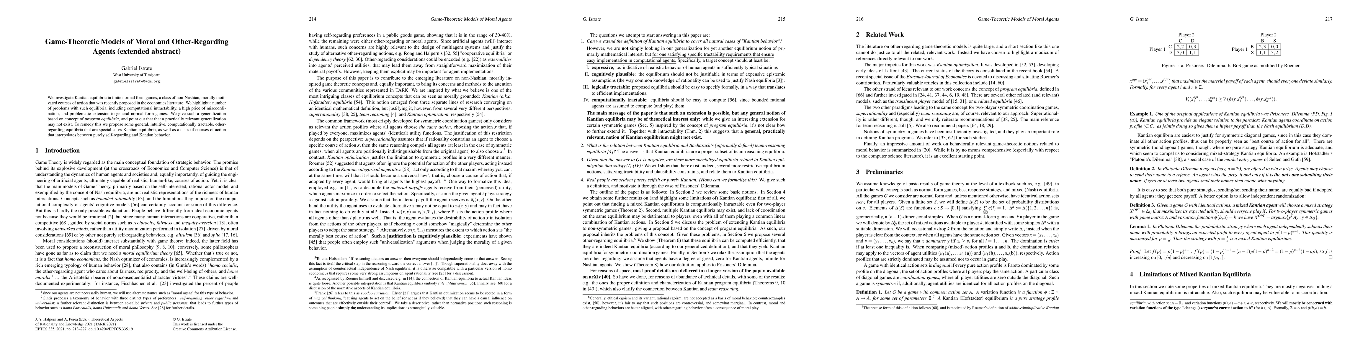 Thumbnail for Game-Theoretic Models of Moral and Other-Regarding Agents (extended
  abstract)